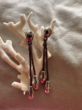 Silver Drop Tassel Earrings - Women Jewelry